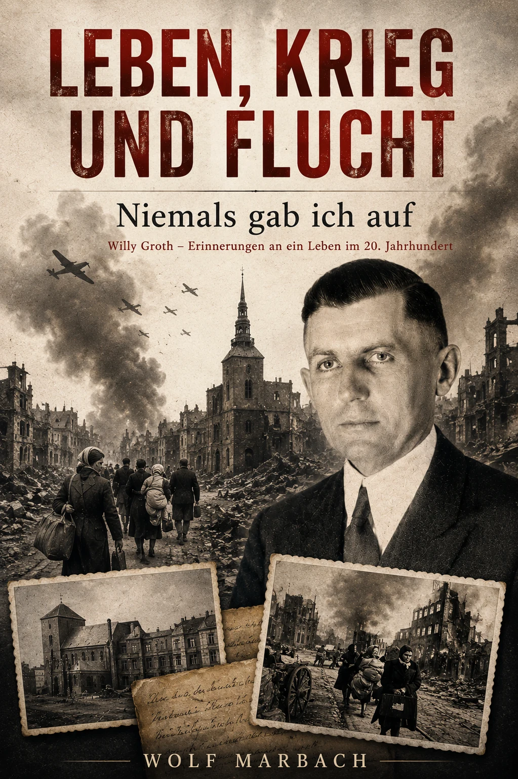 Cover des Buches „Leben, Krieg und Flucht – Niemals gab ich auf“ von Wolf Marbach